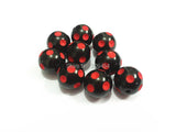 100pcs Red Polka Dot Chunky Beads for Kids Necklace Making