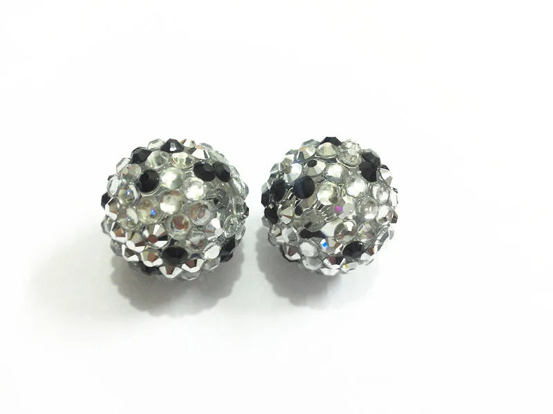 20mm 100pcs Resin Rhinestone Ball Beads, Chunky Beads For Kids