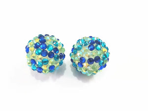 20mm 100pcs/lot Resin Rhinestone Ball Beads for Kids Jewelry Making