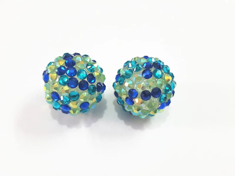 20mm 100pcs/lot Resin Rhinestone Ball Beads for Kids Jewelry Making