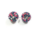 20mm 100pcs/lot Resin Rhinestone Ball Beads Dark/Clear/Hotpink Mixed