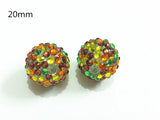 100pcs Mixed Color Resin Rhinestone Ball Beads 20mm