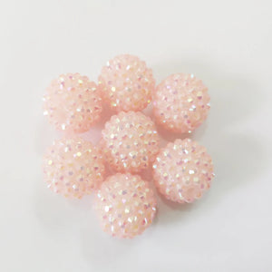 20mm 100pcs/lot Light Pink Resin Rhinestone Beads