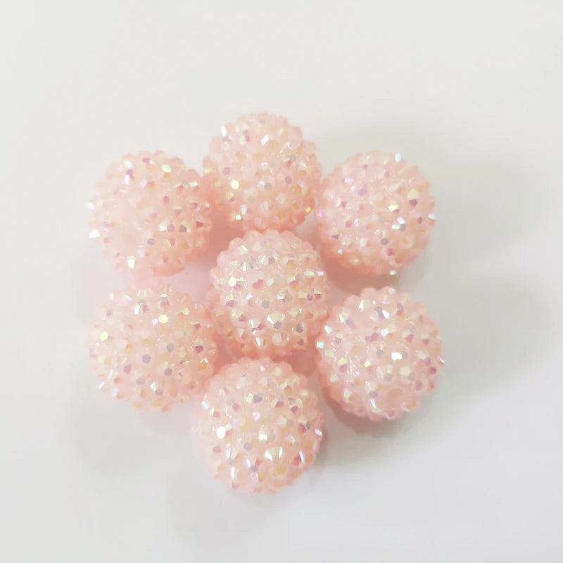 20mm 100pcs/lot Light Pink Resin Rhinestone Beads