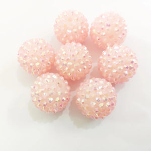 20mm 100pcs/lot Light Pink Resin Rhinestone Beads
