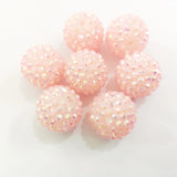 20mm 100pcs/lot Light Pink Resin Rhinestone Beads