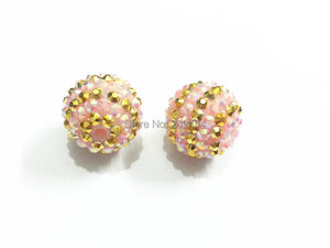 20mm 100pcs Light Pink Stripe Resin Beads For Chunky Kids Necklace