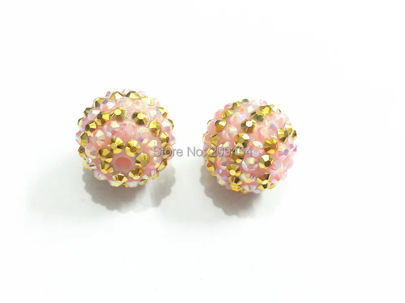 20mm 100pcs Light Pink Stripe Resin Beads For Chunky Kids Necklace