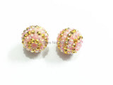 20mm 100pcs Light Pink Stripe Resin Beads For Chunky Kids Necklace