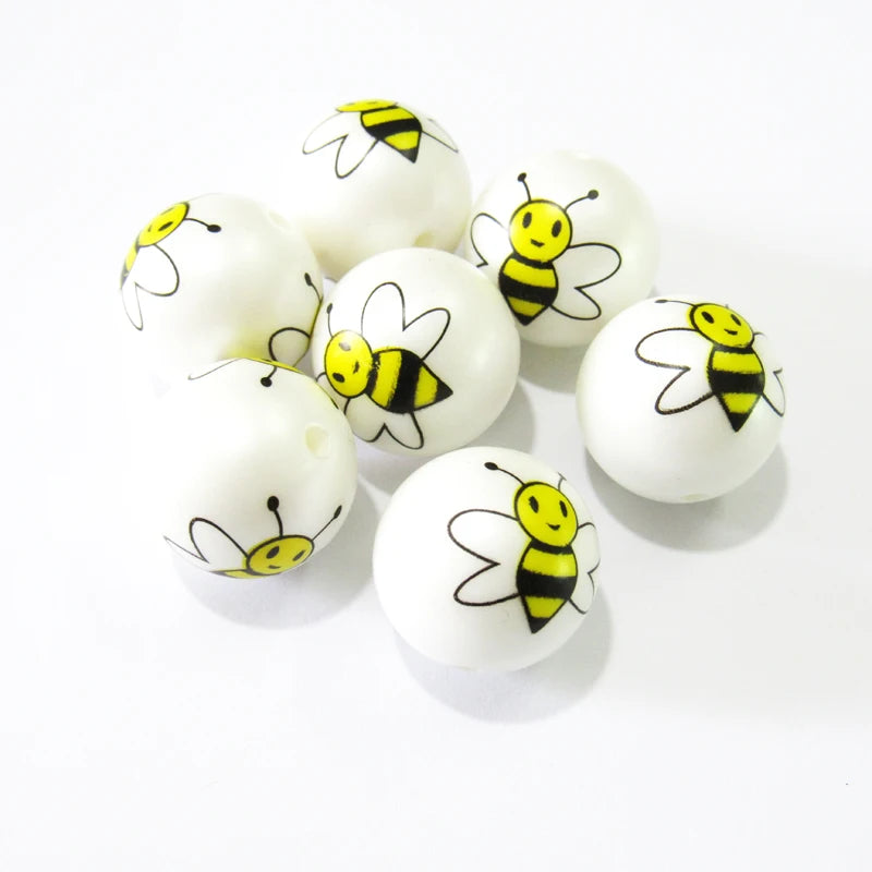 100pcs/lot Matte Pearl Bee Beads For Chunky Jewelry