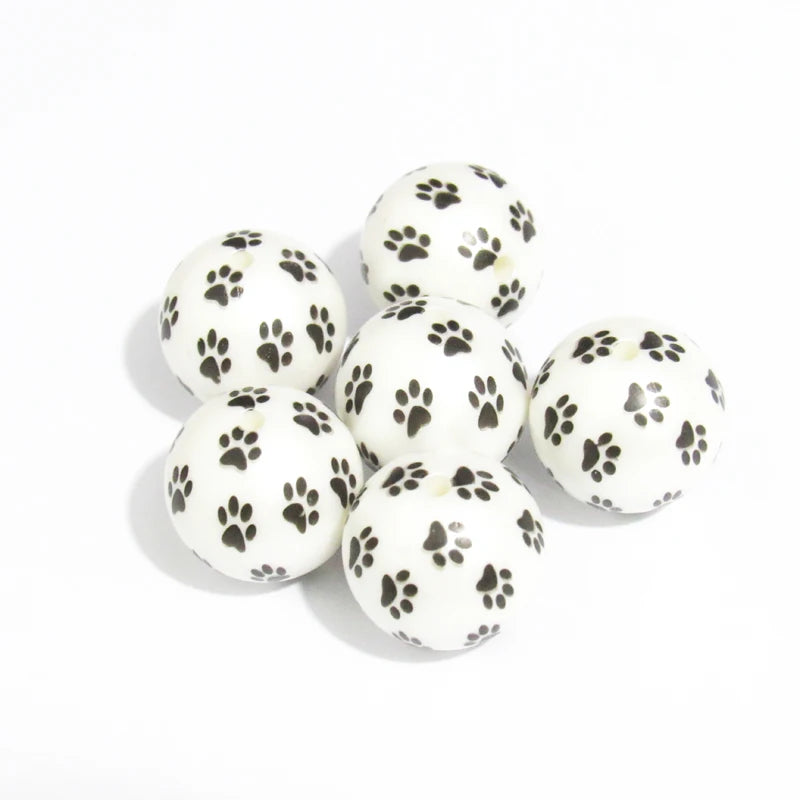 Matte Pearl Small Paws Beads 100pcs/lot for Chunky Jewelry