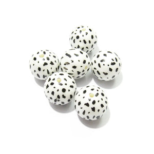 20mm 100pcs/lot Matte Pearl Printed Small Dots Beads For Chunky Jewelry