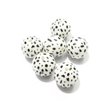 20mm 100pcs/lot Matte Pearl Printed Small Dots Beads For Chunky Jewelry