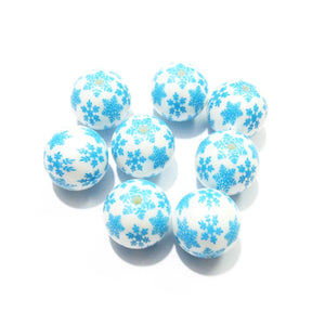 100pcs Matte Pearl Snowflake Beads Chunky Jewelry