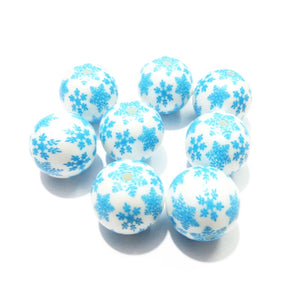 100pcs Matte Pearl Snowflake Beads Chunky Jewelry