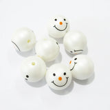 100pcs Matte Pearl Snowman Beads Chunky Jewelry