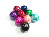 20mm 100pcs/lot Mixed Snowflake Printed Acrylic Pearl Beads