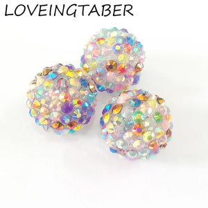 20mm 100pcs Mixed Color Resin Rhinestone Beads for Jewelry Making