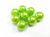 20mm 100pcs/lot Bright Lime Green Chunky Round Pearl Acrylic Beads