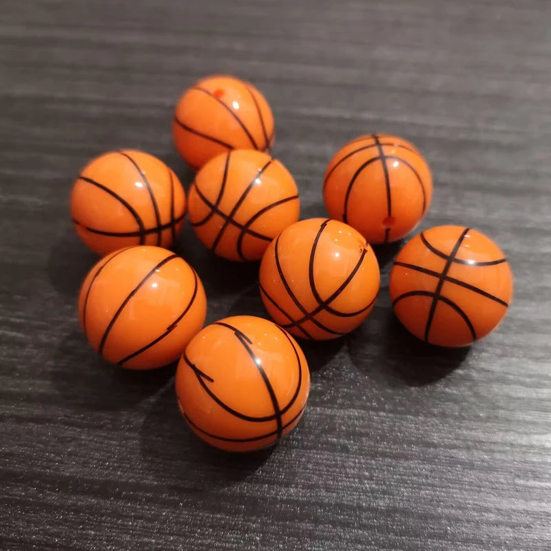 100pcs 20mm Orange Basketball Beads For Chunky Jewelry