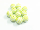 20mm 100pcs Pastel Yellow Resin Striped Beads Shipment