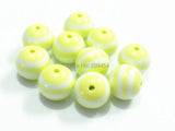 20mm 100pcs Pastel Yellow Resin Striped Beads Shipment