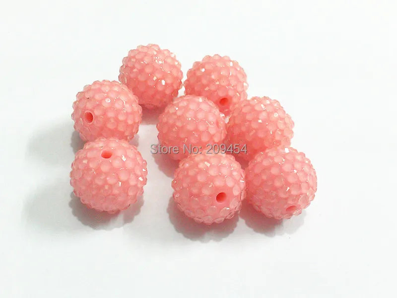 20mm 100pcs/lot Pink Rhinestone Ball Beads For Jewelry Making