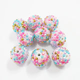 100pcs 20mm Resin Rhinestone Ball Beads Mix for Jewelry Making