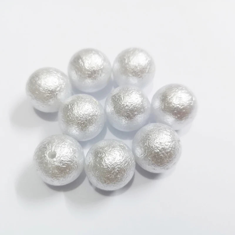 20mm 100pcs/lot Acrylic Wrinkles Pearl Beads for Necklace