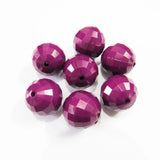 100pcs/lot Purplish Red Faceted Acrylic Beads