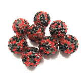 20mm 100pcs/lot Red & Mixed Resin Rhinestone Beads, Chunky Beads For Kids