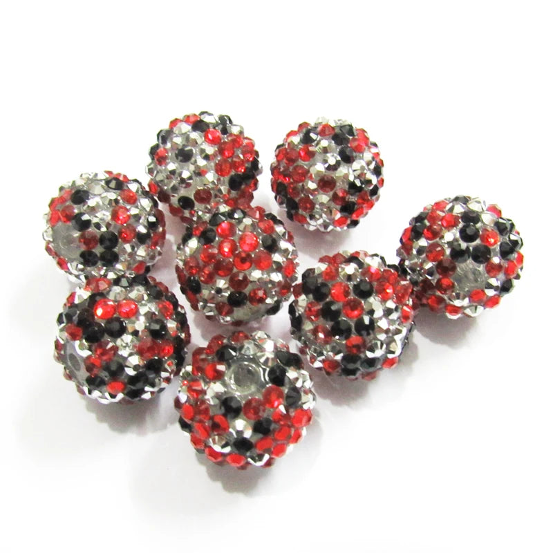 20mm 100pcs Mixed Resin Rhinestone Beads for Kids Jewelry Making