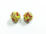 20mm 100pcs Mixed Rhinestone Ball Beads Red/Champagne/Yellow Resin Chunky Beads