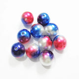 100pcs 20mm Red/Dark Blue/White Acrylic Pearl Beads For Jewelry Making