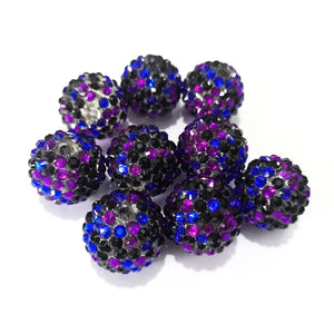 100pcs 20mm Mixed Resin Rhinestone Beads, Chunky Beads For Kids Jewelry Making