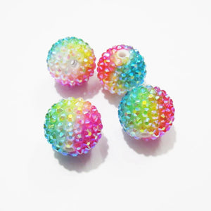 20mm 100pcs/lot Rainbow Solid Rhinestone Beads For Necklace