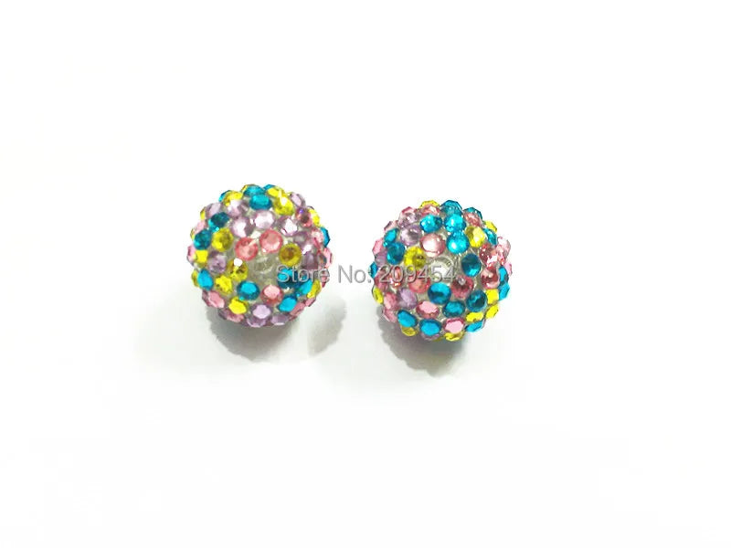100pcs/lot Mixed Color Resin Rhinestone Beads for Kids Necklace Making