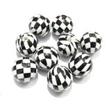 20mm 100pcs/lot Solid Beads Printed Plaid Beads For Chunky Kids Jewelry