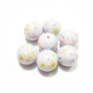 100pcs/lot Solid Spray Pastel Colors Beads For Easter Chunky Kids Jewelry