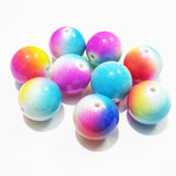 20mm 100pcs Solid Spray Rainbow Beads For Chunky Kids Necklace