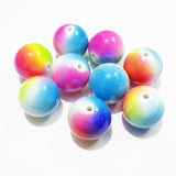 20mm 100pcs Solid Spray Rainbow Beads For Chunky Kids Necklace
