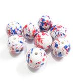 20mm Solid Spray Beads 4th Of July Chunky Kids Jewelry