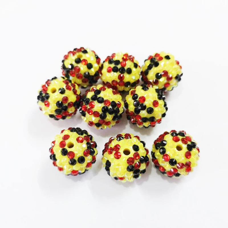 100pcs 20mm Mixed Resin Rhinestone Ball Beads for Kids Jewelry Making