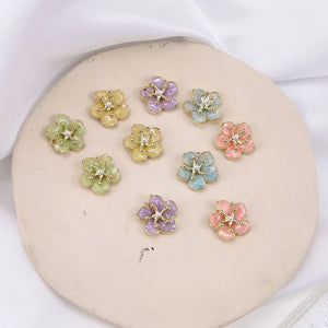 20pcs 19*19MM Daisy Flower Charms Glitter Enamel Earring Pendants