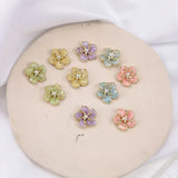 20pcs 19*19MM Daisy Flower Charms Glitter Enamel Earring Pendants