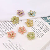 20pcs 19*19MM Daisy Flower Charms Glitter Enamel Earring Pendants