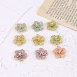20pcs 19*19MM Daisy Flower Charms Glitter Enamel Earring Pendants