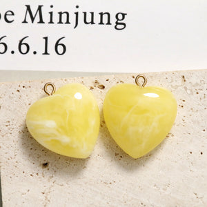 20pcs Resin Heart Charms for Bubblegum Jewelry Necklace
