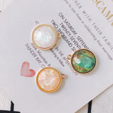 20pcs Glitter Resin Round Alloy Pendants DIY Jewelry Findings 21*24mm