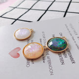 20pcs Glitter Resin Round Alloy Pendants DIY Jewelry Findings 21*24mm